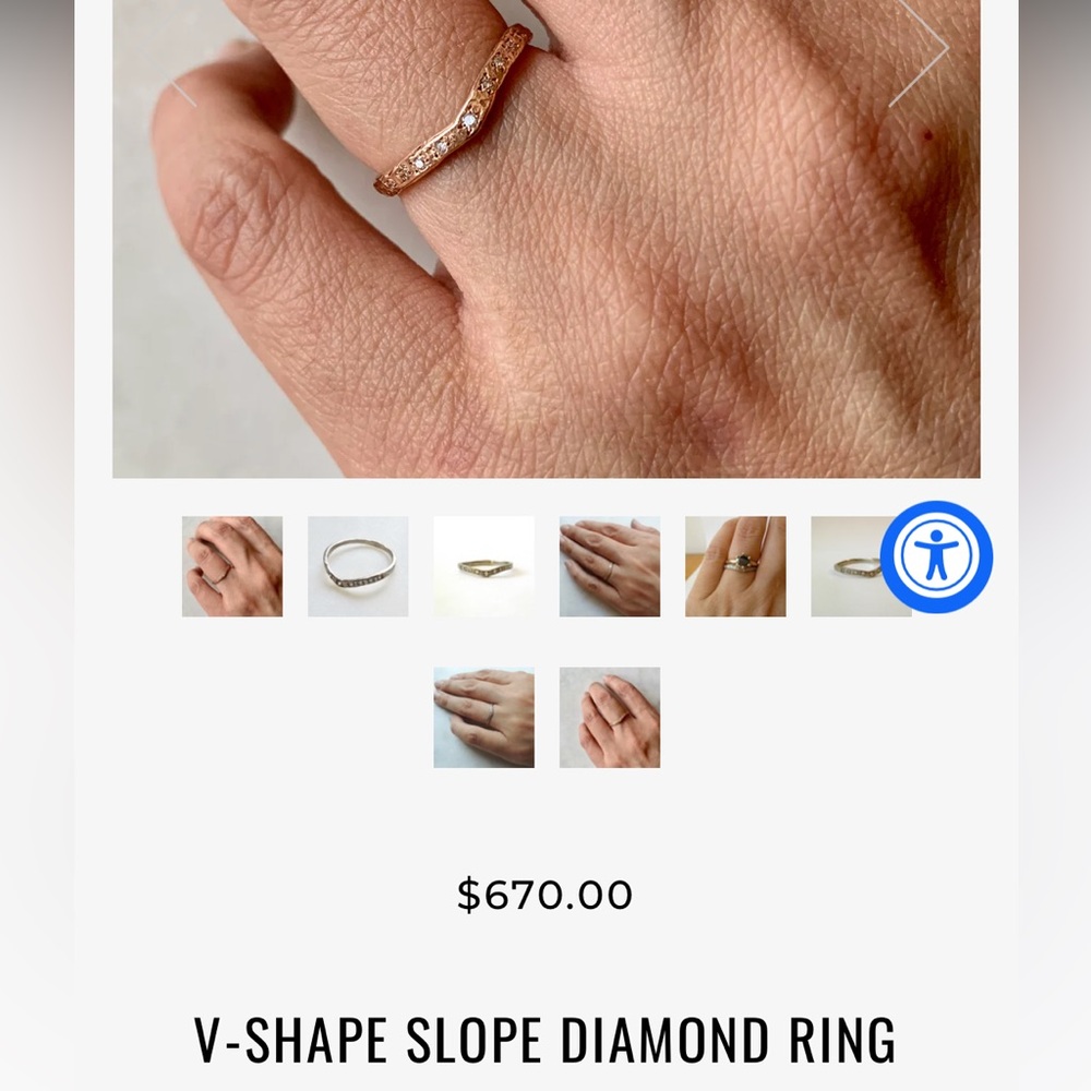 Yayoi forest diamond slope ring (yellow gold) size 5.5 (purchased from catbird)